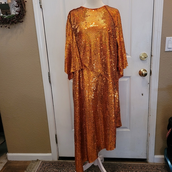 ASOS Dresses & Skirts - ASOS Orange Sequin Dress Taylor Swift Life of a Showgirl